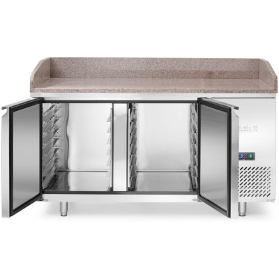 Chladicí stůl na pizzu s žulovou pracovní deskou, 2-dveřový, Arktic, 250L, žula, 230V/250W, 1510x800x(H)875mm