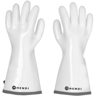 Rukavice se silikonovým povrstvením, HENDI, Bílá, 2 ks, (L)330mm