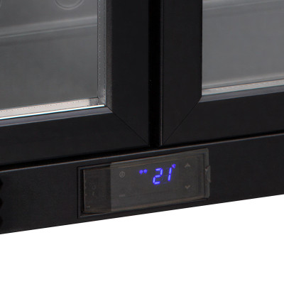 DB127H Minibar prosklené křídlové dveře, černá