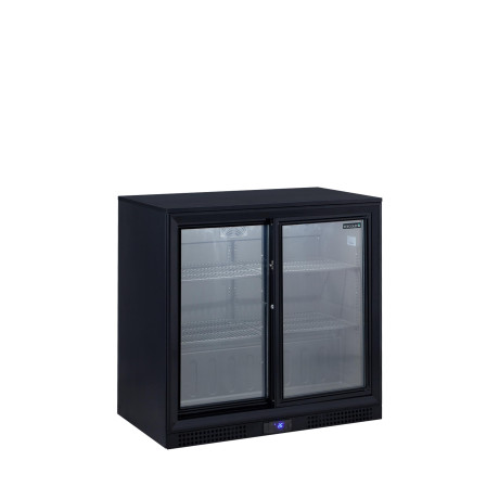 DB202S Minibar prosklené posuvné dveře, černá
