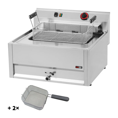 Fritéza elektrická 0,56 kW/l, 16 l s třemi koši 400 V | REDFOX - FE 66/3 ELT