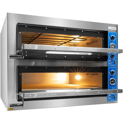 Pec na pizzu 2komorová, 2x6x36 cm, široká, 18 kW, 400 V | FORGAST FG09568