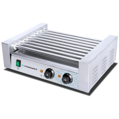 Válečkový opékač na párky, 9 válečků, 1,35 kW, 230 V bez skla | FORGAST FG09609