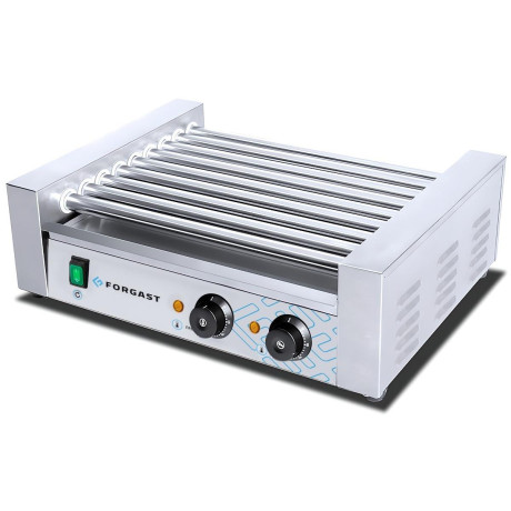 Válečkový opékač na párky, 9 válečků, 1,35 kW, 230 V bez skla | FORGAST FG09609