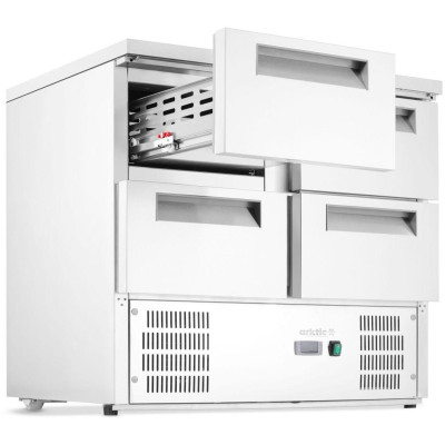 Chladicí stůl s pracovní deskou z nerezové oceli, Arktic, 112L, 230V/143W, 700x900x(H)855mm