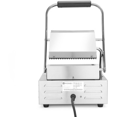 Kontaktní gril - single verze, HENDI, horní i spodní část vroubkovaná, 230V/1800W, 310x375x(H)216mm