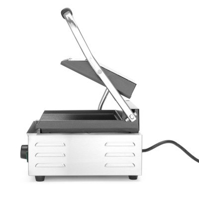 Kontaktní gril - single verze, HENDI, horní i spodní část vroubkovaná, 230V/1800W, 310x375x(H)216mm