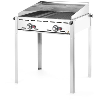 Plynový gril se 2 hořáky, HENDI, Profi Line, Smaltovaná litinová plotýnka a mřížka o velikosti GN 1/1, 11,6kW, 740x615x(H)825mm