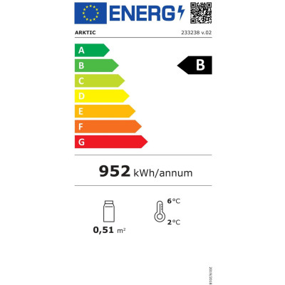 Chlazená skříň displeje, 68 l, Arktic, Černá, 230V/170W, 397x444x(H)875mm