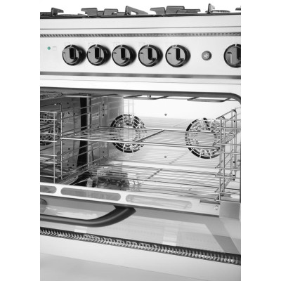Plynový sporák - 5 hořáků s elektrickou troubou, HENDI, Kitchen Line, Stříbrná, 230V/2900W, 14,3kW, 900x653x(H)900mm