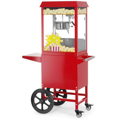 Popcornovač s vozíkem, HENDI, Červená, 230V/1155W, 940x510x(H)1553mm