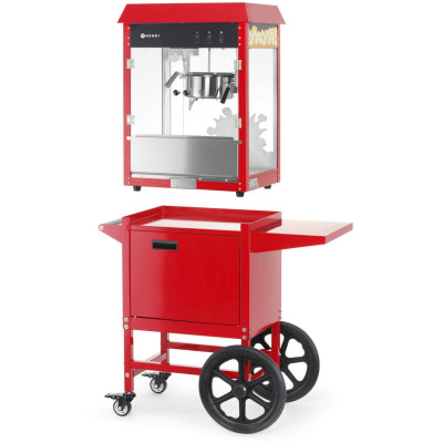 Popcornovač s vozíkem, HENDI, Červená, 230V/1155W, 940x510x(H)1553mm