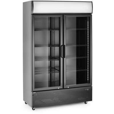 Barová chladnička s podsvíceným panelem, dvoudveřová, Arktic, 512L, Černá, 230V/510W, 585x1120x(H)1900mm