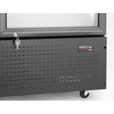 Barová chladnička s podsvíceným panelem, dvoudveřová, Arktic, 512L, Černá, 230V/510W, 585x1120x(H)1900mm