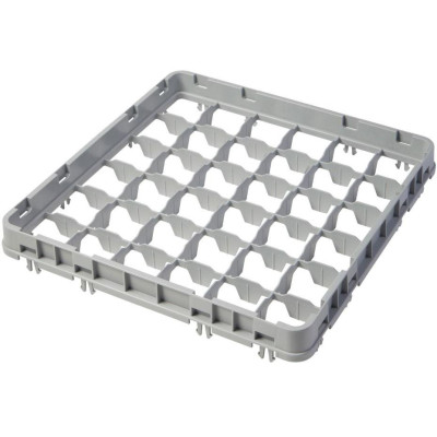 Nástavec koše half drop 500x500 mm šedý, model E2, Cambro, počet přihrádek: 36 (6x6), rozměr přihrádky: 73x73 mm, Světle šedá, 4