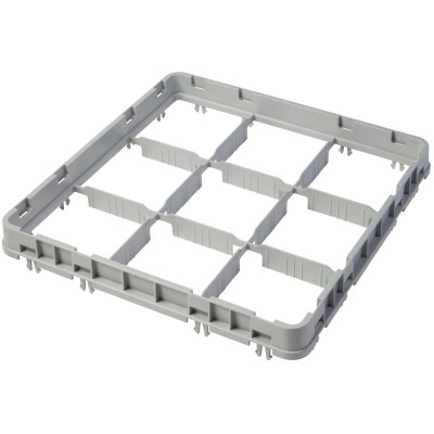 Nástavec koše half drop 500x500 mm šedý, model E2, Cambro, počet přihrádek: 9 (3x3), rozměr přihrádky: 150x150 mm, Světle šedá, 