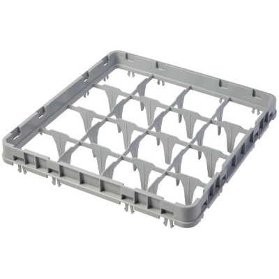 Nástavec koše full drop 500x500 mm šedý, model E1, Cambro, počet přihrádek: 16 (4x4), rozměr přihrádky: 111x111 mm, Světle šedá,