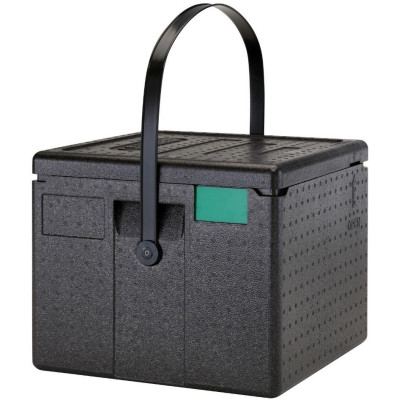 Termoizolační box na pizzu Cam GoBox, horní plnění, Cambro, Objem: 6 kartonů 330x330x(H)40 mm pro pizzu Ø320 mm, Černá, 410x410x