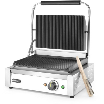 Kontaktní gril Panini, HENDI, Stříbrná, 220-240V/2200W, 430x375x(H)216mm
