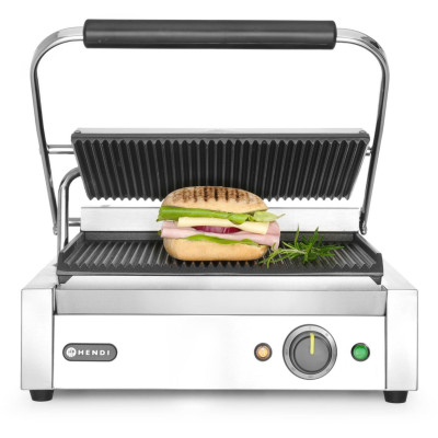 Kontaktní gril Panini, HENDI, Stříbrná, 220-240V/2200W, 430x375x(H)216mm