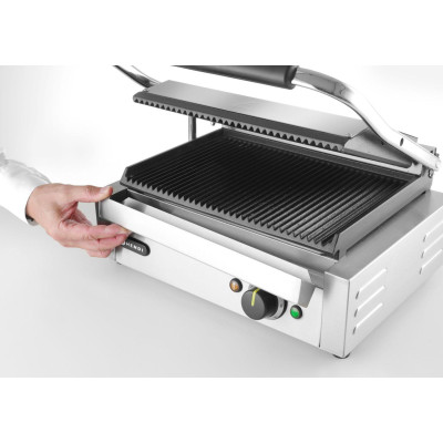 Kontaktní gril Panini, HENDI, Stříbrná, 220-240V/2200W, 430x375x(H)216mm