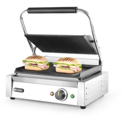 Kontaktní gril Panini, HENDI, Stříbrná, 220-240V/2200W, 430x375x(H)216mm