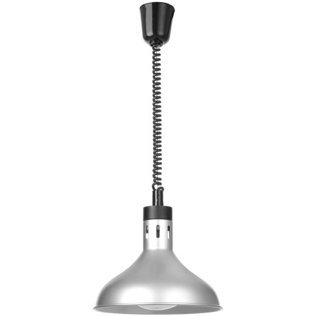 Výškově nastavitelná ohřívací lampa, zvonovitý tvar, HENDI, Stříbrná, 230V/250W, ⌀295x(H)207mm