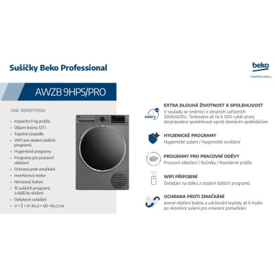 poloprofesionální sušička Whirlpool AWZ 9 CD/PRO