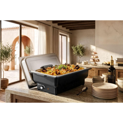 Chafing dish elektrický Tellano, HENDI, Kitchen Line, GN 1/1, 9L, 230V/900W, 575x349x(H)278mm
