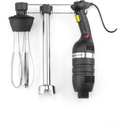 Sada: Tyčový mixér 350 s regulací rychlosti + šlehací metla + nástěnný stojan, HENDI, Kitchen Line, Černá, 230V/350W, 110x324x(H