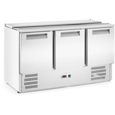 Třídveřový chlazený salátový stůl s odklápěcím víkem, Arktic, 219L, 230V/155W, 700x1365x(H)860mm