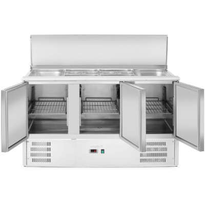 Třídveřový chlazený salátový stůl s odklápěcím víkem, Arktic, 219L, 230V/155W, 700x1365x(H)860mm
