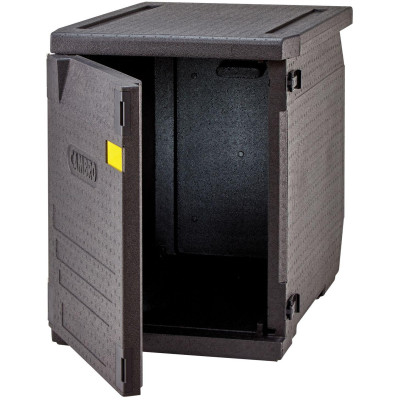 Termoizolační box Cam GoBox s předním plněním pro nádoby 600x400 mm, bez drážek, Cambro, 155 l, bez drážek, 155L, Černá, 770x540