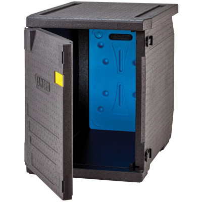 Termoizolační box Cam GoBox s předním plněním pro nádoby 600x400 mm, bez drážek, Cambro, 155 l, bez drážek, 155L, Černá, 770x540