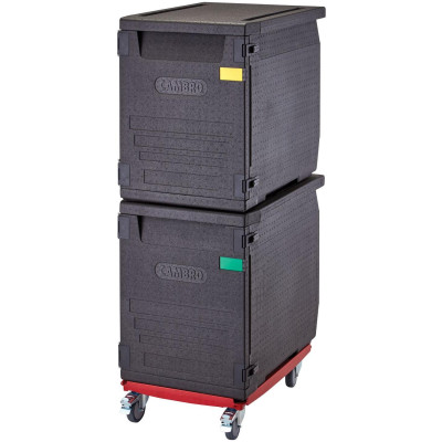 Termoizolační box Cam GoBox s předním plněním pro nádoby 600x400 mm, bez drážek, Cambro, 155 l, bez drážek, 155L, Černá, 770x540