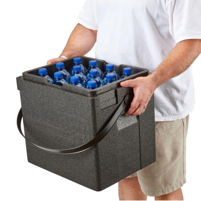 Termoizolační box na nápoje Cam GoBox, s horním plněním, s popruhem přes rameno, 35 l, Cambro, objem (počet lahví): 12 vysokých 