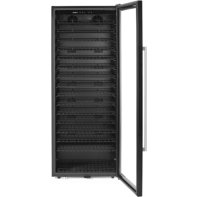 Vinotéka, 1zónová, 224 lahví, Arktic, Černá, 690x700x(H)1834mm