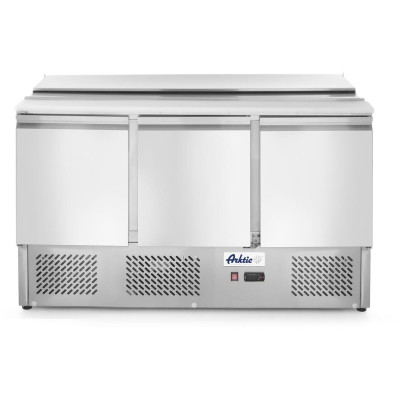 Třídveřový chlazený salátový stůl s odklápěcím víkem, Arktic, 253L, 230V/310W, 700x1380x(H)868mm