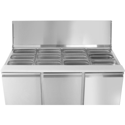 Třídveřový chlazený salátový stůl s odklápěcím víkem, Arktic, 253L, 230V/310W, 700x1380x(H)868mm