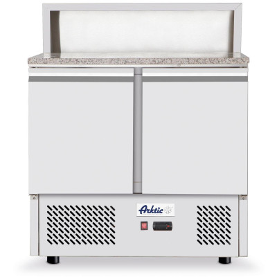 Dvoudveřový chlazený stůl s nástavcem a žulovou pracovní deskou, Arktic, 169L, 230V/310W, 700x900x(H)1082mm