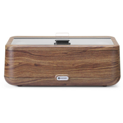 Chafing dish UNIQ, HENDI, designed by Robert Bronwasser, GN 1/1, Dřevo, 230V/700W, 607x402x(H)245mm