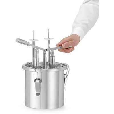 Dávkovač náplně do koblih, HENDI, 4,5L, Stříbrná, 330x240x(H)390mm