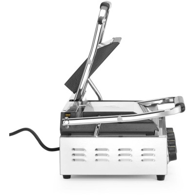 Kontaktní gril, dvojitý gril s časovačem, HENDI, Stříbrná, 220-240V/3600W, 570x375x(H)216mm, Obdélníkové
