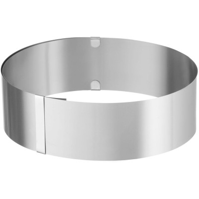 Nastavitelný dortový kroužek, HENDI, Stříbrná, ⌀320x(H)70mm, Kulatý