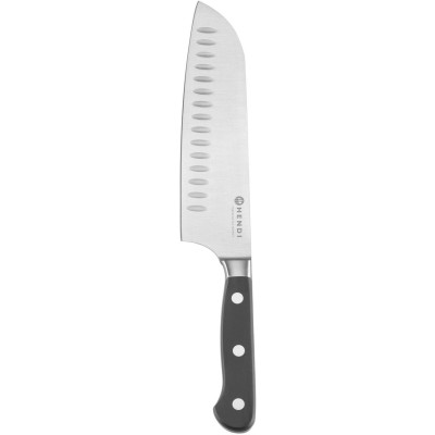 Santoku nůž 180 mm, kovaný , HENDI, Profi Line PLUS, Černá, (L)307mm