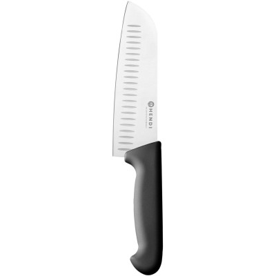 Nůž Santoku, 180 mm, univerzální, HENDI, Profi Line, Černá, (L)295mm