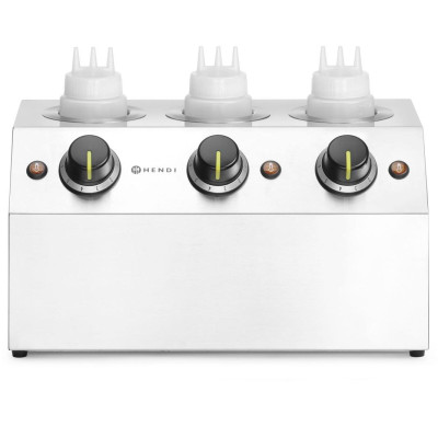 Ohřívač omáček, HENDI, 3x0,65L, Stříbrná, 220-240V/600W, 395x239x(H)211mm