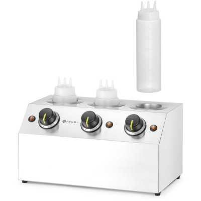 Ohřívač omáček, HENDI, 3x0,65L, Stříbrná, 220-240V/600W, 395x239x(H)211mm