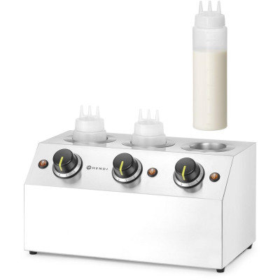Ohřívač omáček, HENDI, 3x0,65L, Stříbrná, 220-240V/600W, 395x239x(H)211mm