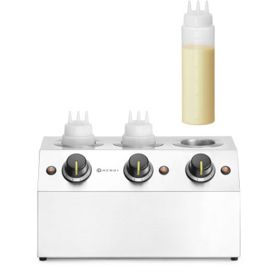 Ohřívač omáček, HENDI, 3x0,65L, Stříbrná, 220-240V/600W, 395x239x(H)211mm